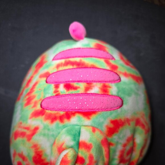 Squishmallow Winifred Chameleon Plush Red/Green Tie Dye Kellytoy Stuffed 8 in - Picture 5 of 8